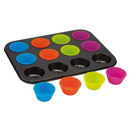 AussieSuperStore Homeware Supplies Reusable Washable Flexible Silicone Cupcake Moulds Reusable Washable Flexible Silicone Cupcake Moulds | Bakeware utensils CBRNDSILCUPCAKMLDSX12